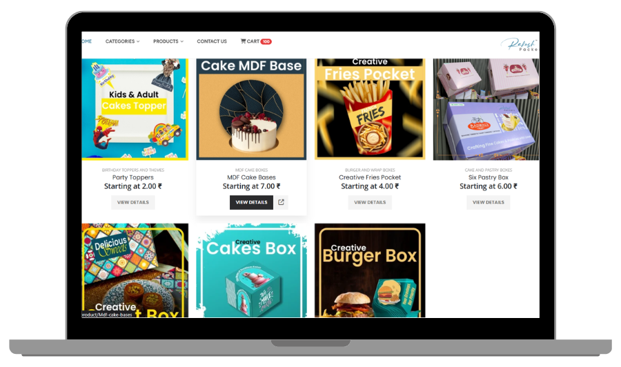 Rakesh Packers Website screenshot